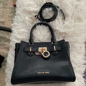 Michael Kors Black Satchel with Gold Accents